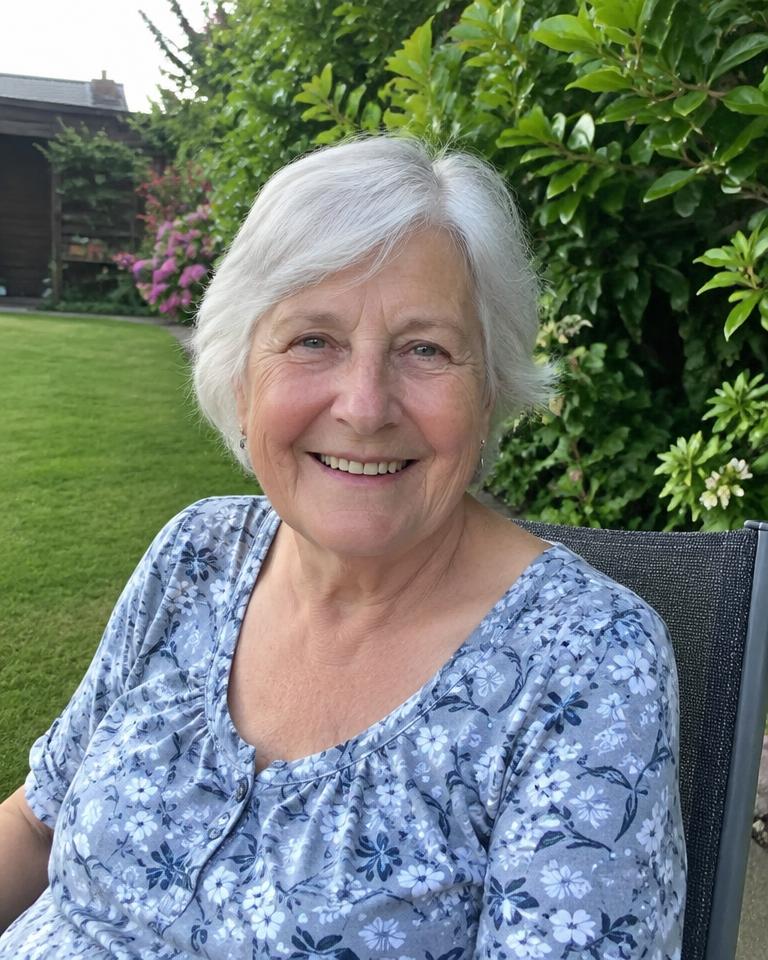 Grandmother in the garden — original photo