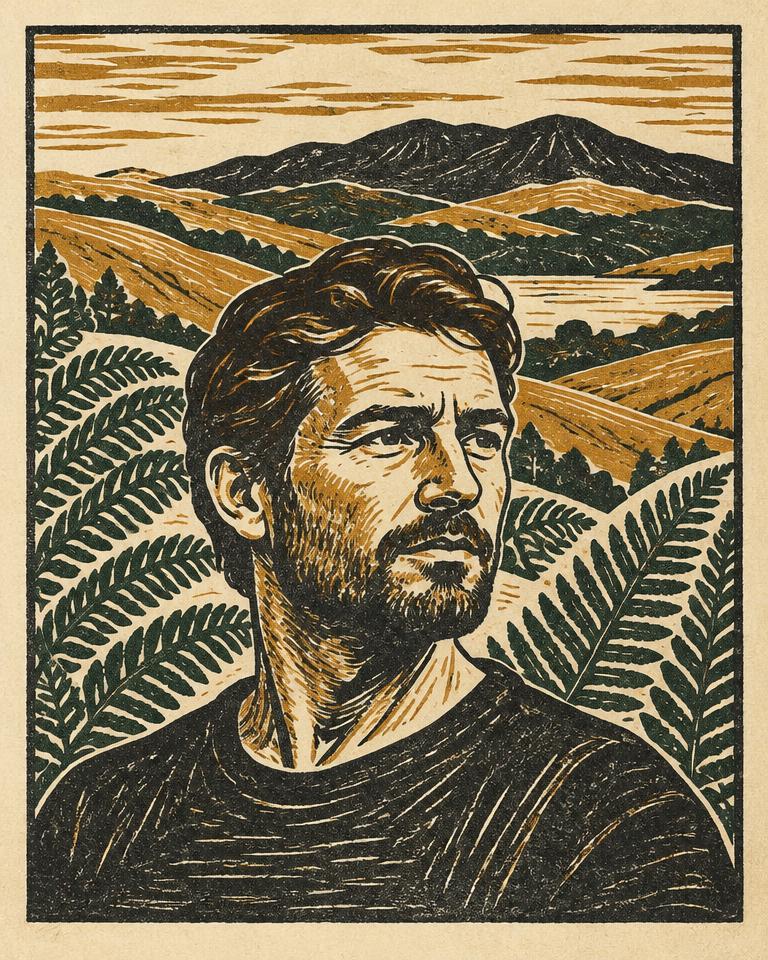 Aotearoa Woodcut example artwork